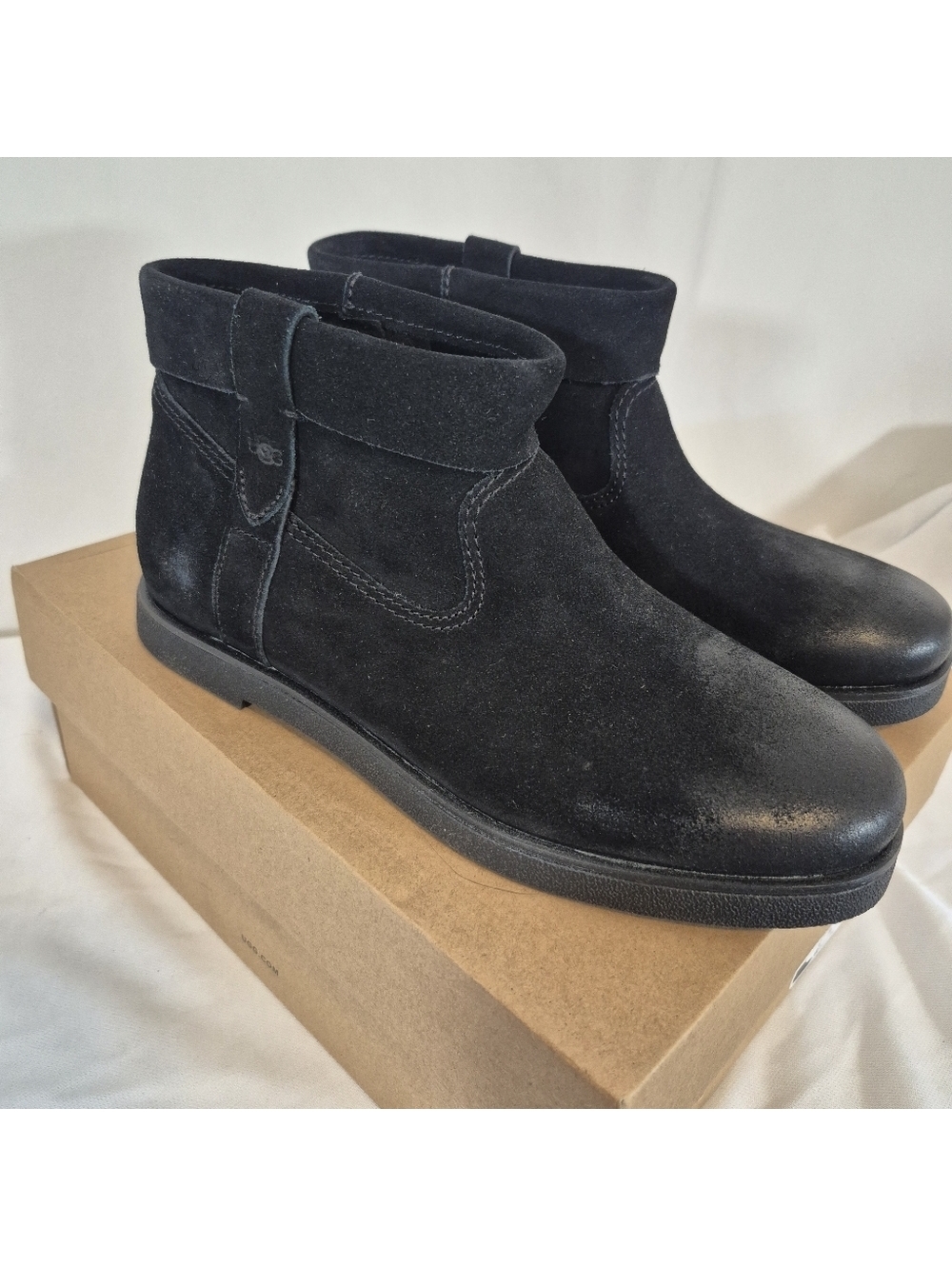 UGG Boots Josefene Cuff Women's 8M Suede Ankle Zip in Black NIB